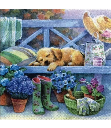 SERVIETTE LA SIESTE DANS LE JARDIN