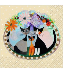 SERVIETTE FAMILLE CHATS