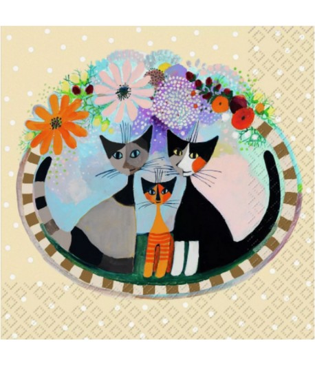 SERVIETTE FAMILLE CHATS