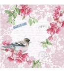 SERVIETTE OISEAU DANS LE CERISIER