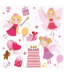 SERVIETTE PETITES FEES ANNIVERSAIRE