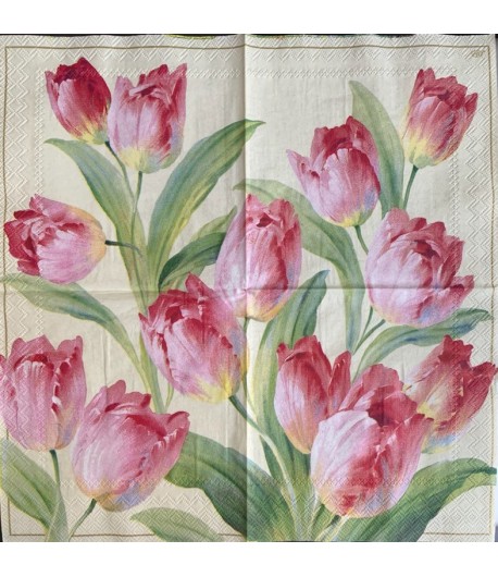 SERVIETTE COCKTAIL TULIPES