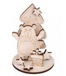 OURS ET SAPINS DECO EN BOIS AVEC SUPPORT BOIS