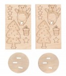 OURS ET SAPINS DECO EN BOIS AVEC SUPPORT BOIS