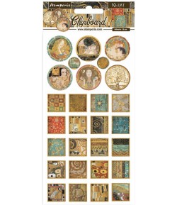 CHIPBOARD KLIMT SQUARES AND ROUNDS 15X30 - DFLCB45 STAMPERIA