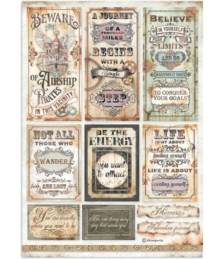 PAPIER DE RIZ A4 LADY VAGABOND LIFESTYLE - TICKETS 21X29.7 - DFSA4649 - STAMPERIA