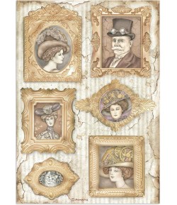 PAPIER DE RIZ A4 LADY VAGABOND LIFESTYLE - FRAMES 21X29.7 - DFSA4644 - STAMPERIA