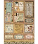 PAPIER DE RIZ A4 KLIMT - QUOTES AND LABELS  21X29.7 - DFSA4641 - STAMPERIA