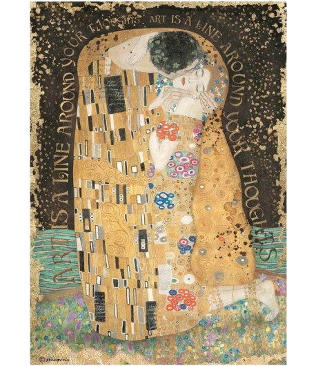 PAPIER DE RIZ A4 KLIMT - THE KISS 21X29.7 - DFSA4637 - STAMPERIA