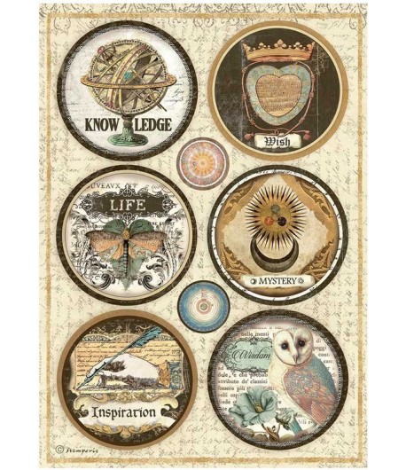 PAPIER DE RIZ A4 ALCHEMY - ROUNDS 21X29.7 - DFSA4662 - STAMPERIA