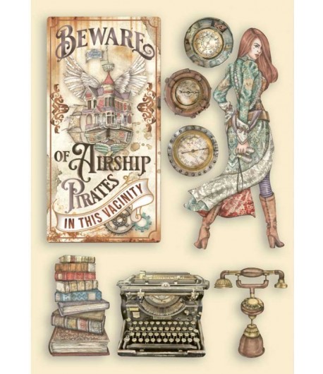 FORMES EN BOIS A5 LADY VAGABOND LIFESTYLE TYPING WRITER - KLSP112 STAMPERIA