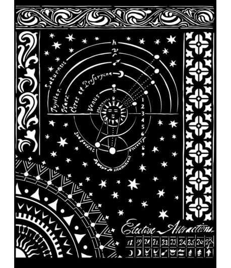 POCHOIR ALCHEMY - PLANET CHART 20X25 EP 0.25 KSTD098 STAMPERIA