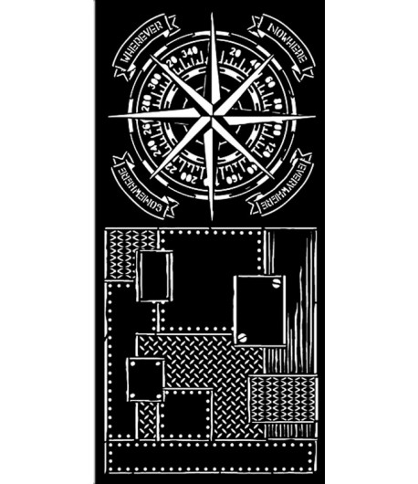 POCHOIR LADY VAGABOND LIFESTYLE COMPASS 12 X 25 CM - KSTDL53 STAMPERIA