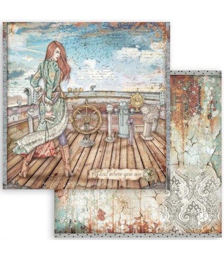 PAPIER LADY VAGABOND LIFESTYLE RUDDER 30X30CM - SBB843 - STAMPERIA