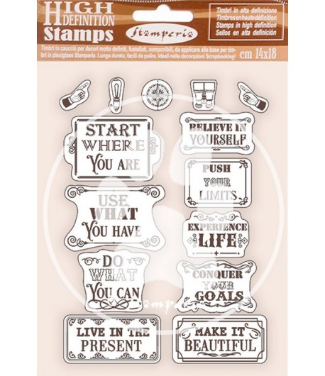 TAMPONS HD LADY VAGABOND LIFESTYLE INSPIRING QUOTES 14X18CM WTKCC208 STAMPERIA