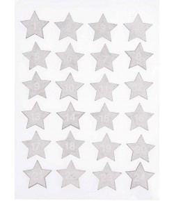 ETOILES CHIFFRES CALENDRIER DE L AVENT BOIS ARGENT