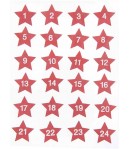 ETOILES CHIFFRES CALENDRIER DE L AVENT BOIS ROUGE