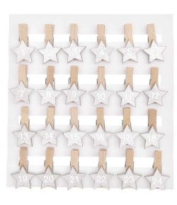 ETOILES CHIFFRES CALENDRIER DE L AVENT BOIS