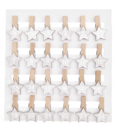 ETOILES CHIFFRES CALENDRIER DE L AVENT BOIS