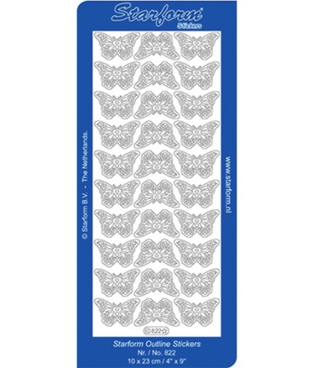 STICKERS PAPILLONS - OR