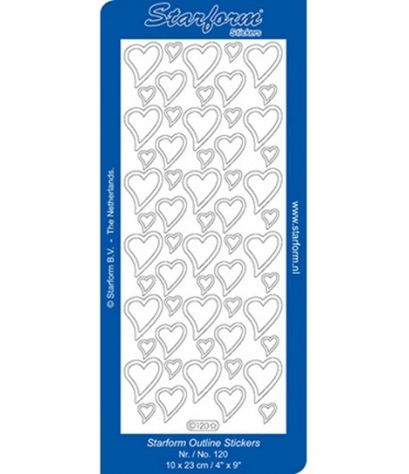 STICKERS COEURS DOUBLES - OR