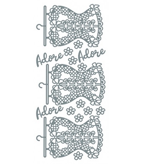 STICKERS CORSETS - ARGENT