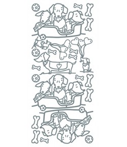 STICKERS CHIENS - ARGENT