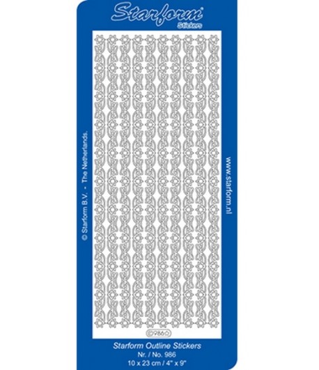 STICKERS BORDURES ETOILES ET NOEUDS - OR