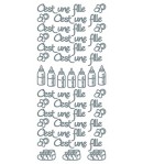 STICKERS C'EST UNE FILLE - ARGENT