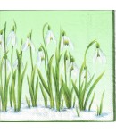 SERVIETTE PERCE NEIGE FOND VERT