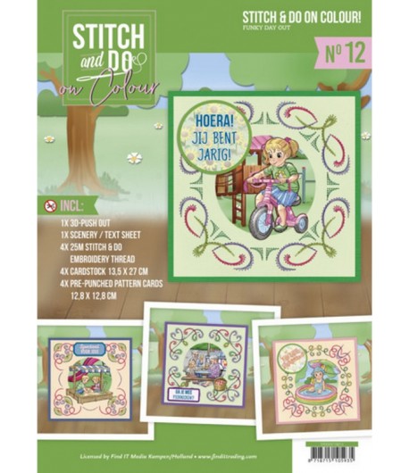 KIT STITCH AND DO FEUILLES 3D FUNKY DAY OUT COLOUR 13