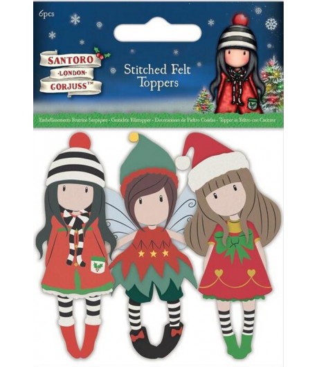 DECOUPAGE TOPPERS FEUTRINE CHRISTMAS - GORJUSS X 6