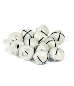 GRELOTS EN METAL 10  MM - BLANCS X 12