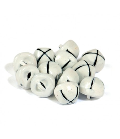 GRELOTS EN METAL 10  MM - BLANCS X 12