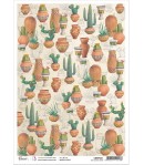 PAPIER DE RIZ A4 CACTUS LOVER 21 X 29.7CM CIAO BELLA CBRP221