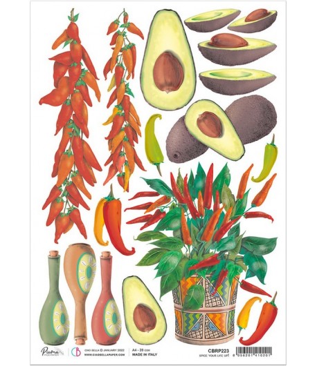 PAPIER DE RIZ A4 SPICE YOUR LIFE UP 21 X 29.7CM CIAO BELLA CBRP223