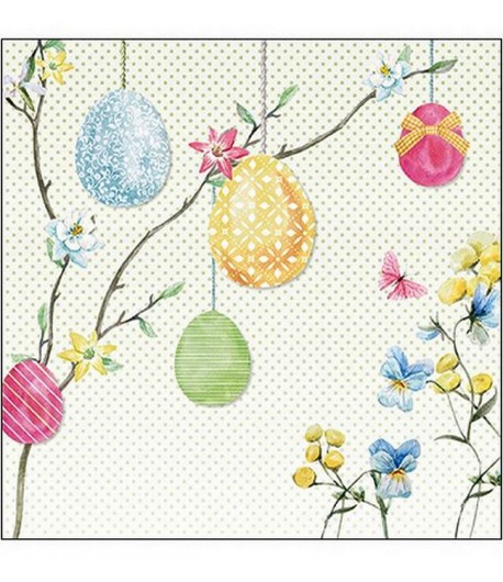 SERVIETTE HANGING EGGS