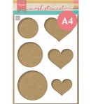 GABARIT RONDS ET COEURS A4  - MARIANNE DESIGN