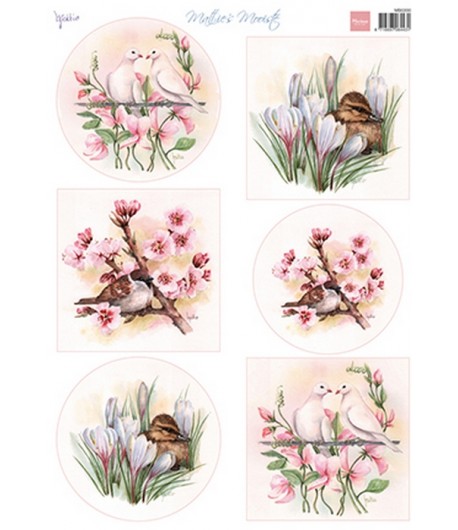 FEUILLE OISEAUX ET RENARDS - MB0199 - MARIANNE DESIGN