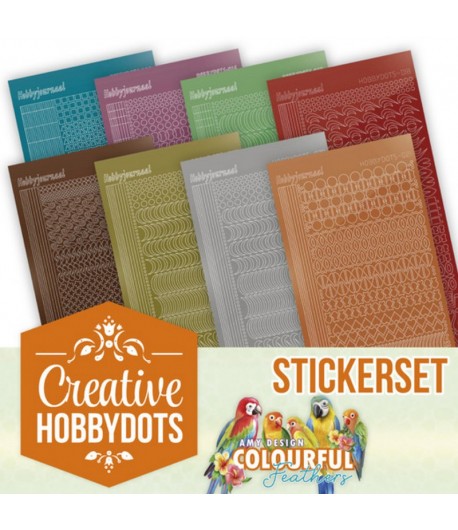 LOT 8 STICKERS DOT AND DO COLOURFUL FEATHERS CHSTS022