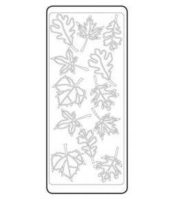 STICKERS FEUILLES ARGENT