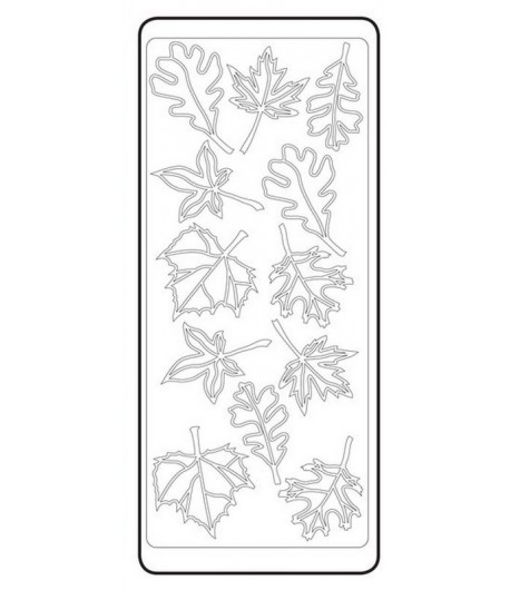 STICKERS FEUILLES ARGENT