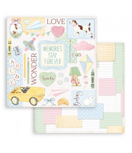 PAPIER DAYDREAM YELLOW CAR 30X30CM - SBB854 - STAMPERIA