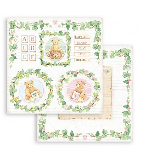 PAPIER DAYDREAM BEAR AND GARLAND 30X30CM - SBB858 - STAMPERIA