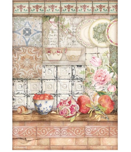 PAPIER DE RIZ A4 CASA GRANADA - TILES 21X29.7 - DFSA4655 - STAMPERIA