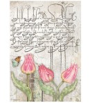 PAPIER DE RIZ A4 GARDEN HOUSE - TULIPS 21X29.7 - DFSA4666 - STAMPERIA