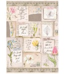 PAPIER DE RIZ A4 GARDEN HOUSE - LETTERS AND FLOWERS 21X29.7 - DFSA4669 - STAMPERIA