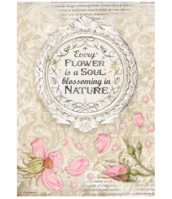 PAPIER DE RIZ A4 GARDEN HOUSE - FRAME WITH QUOTE 21X29.7 - DFSA4670 - STAMPERIA