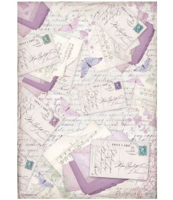 PAPIER DE RIZ A4 PROVENCE - LETTERS 21X29.7 - DFSA4676 - STAMPERIA
