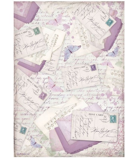 PAPIER DE RIZ A4 PROVENCE - LETTERS 21X29.7 - DFSA4676 - STAMPERIA
